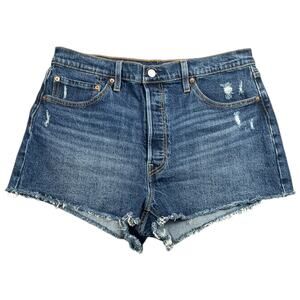 Levi’s 501 Denim Cutoff Shorts Women’s W33 High Rise Distressed Raw Hem